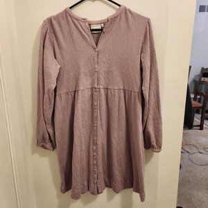 Richer Poorer Cloud Weave Button Up Dress